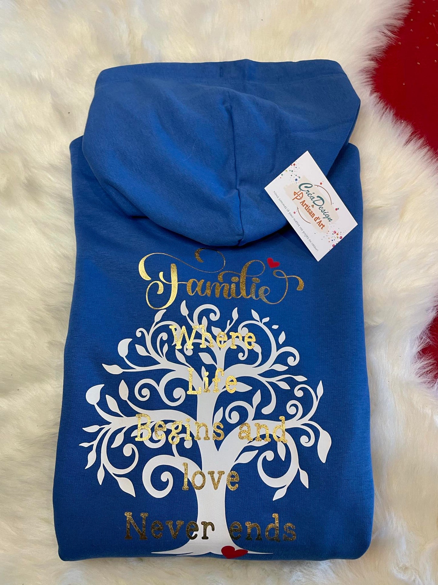 Sweat à capuche femme arbre de vie logo dos ou avant