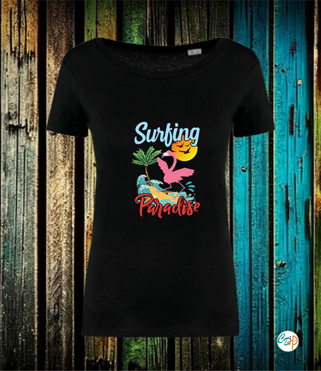 T-shirt femme surfing paradise