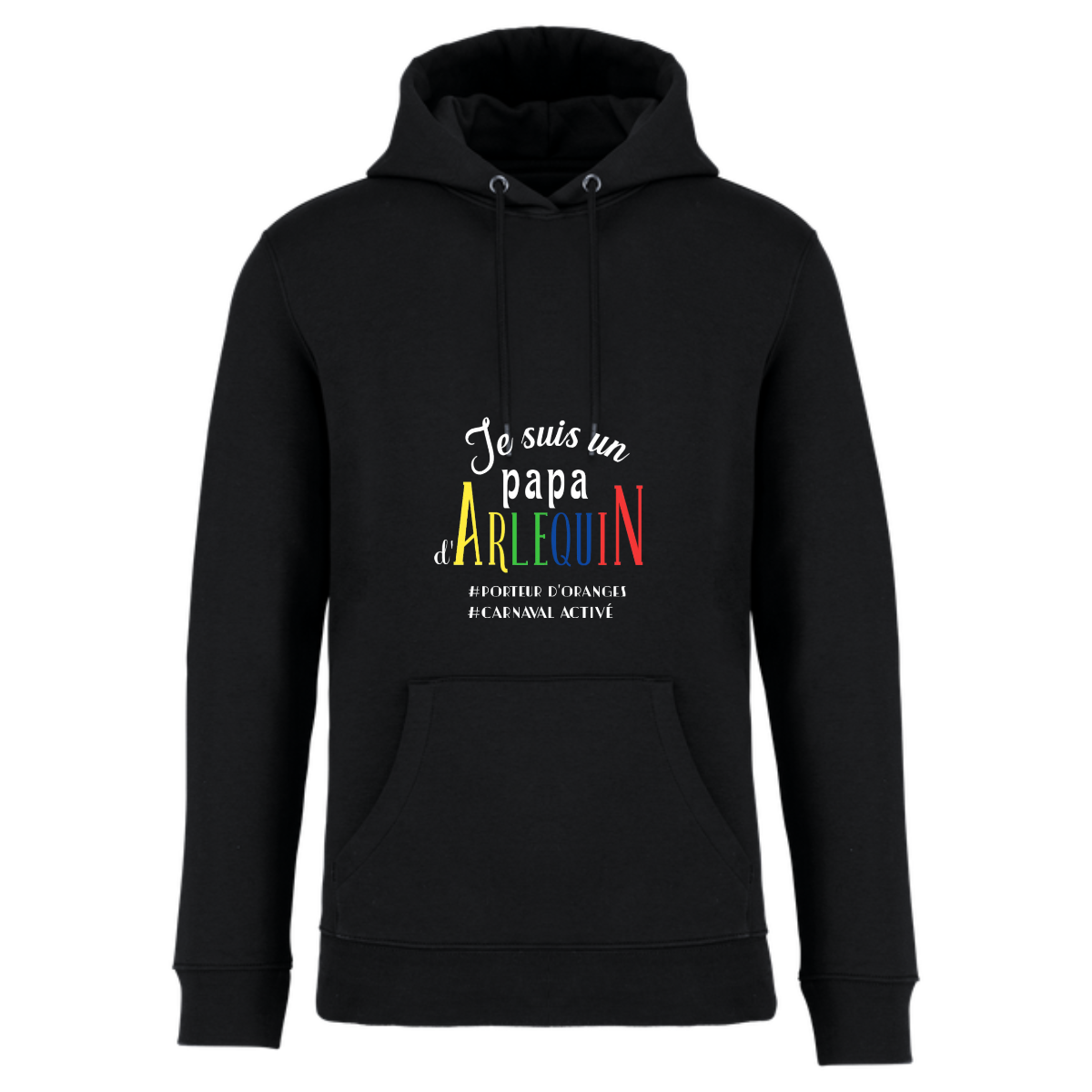 Sweat capuche colorée rouge homme arlequin