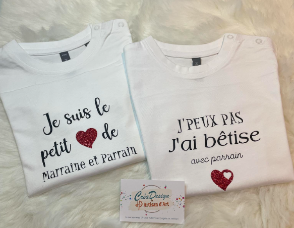 Tee-shirt enfant de la part de parrain/marraine