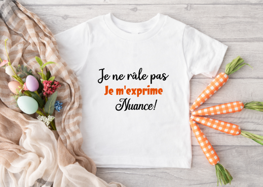 Tee-shirt humoristique: je ne râle pas