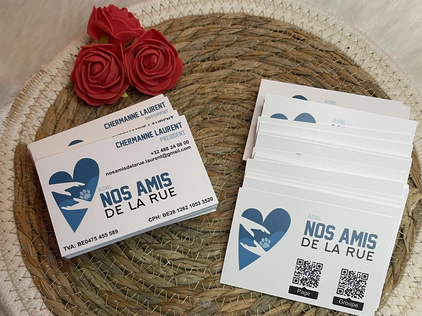Cartes de visite, 8,5 x 5,5 cm, impression recto/verso