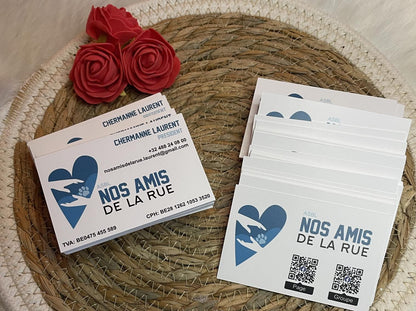 Cartes de visite, 8,5 x 5,5 cm, impression recto/verso