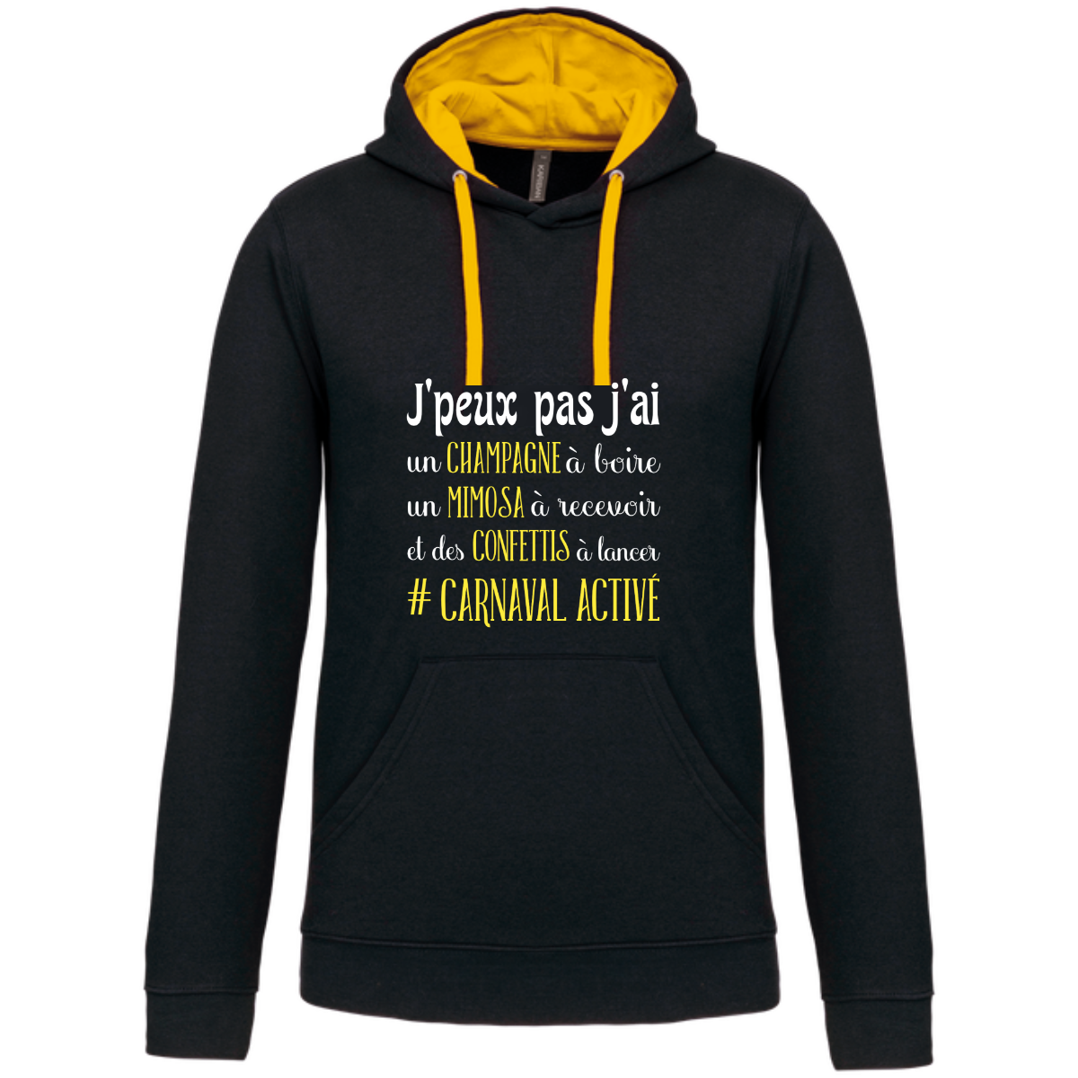 J'Peux pas j ai  #carnaval  "sweat contrasté" homme