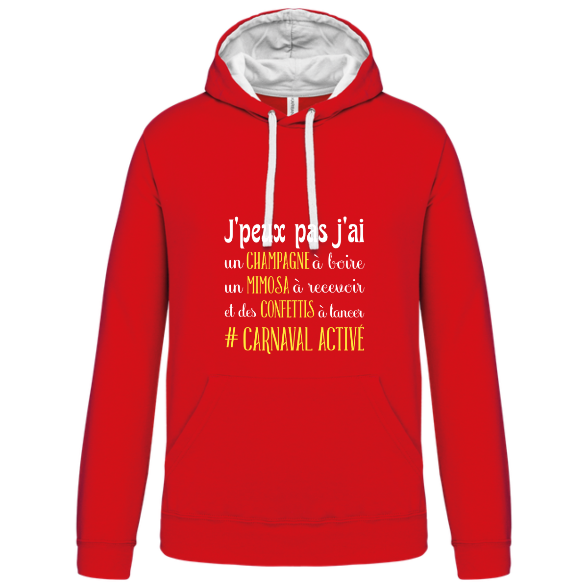 J'Peux pas j ai  #carnaval  "sweat contrasté" homme