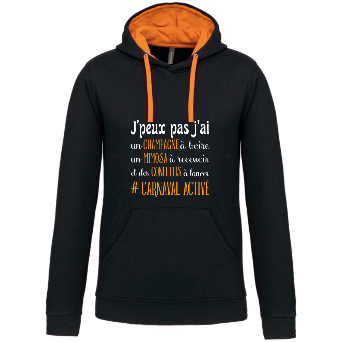 J'Peux pas j ai  #carnaval  "sweat contrasté" homme