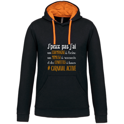 J'Peux pas j ai  #carnaval  "sweat contrasté" homme