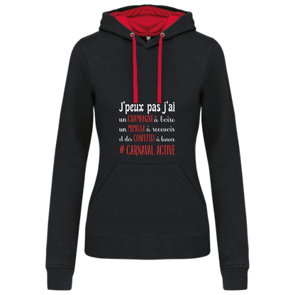 J'Peux pas j ai #carnaval "sweat contrasté" femme