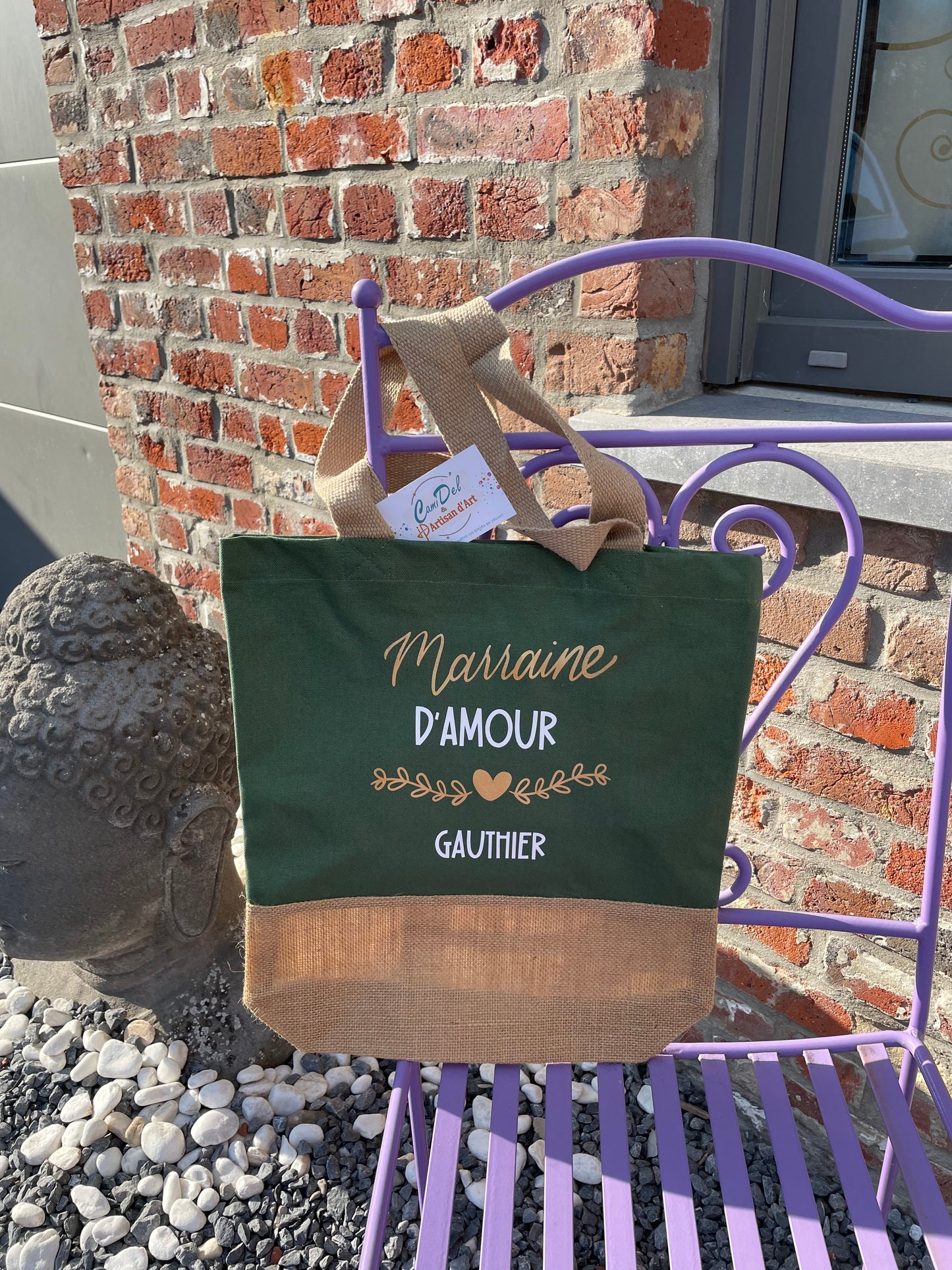 Sac en coton et fils de jute contrecollé personnalisé