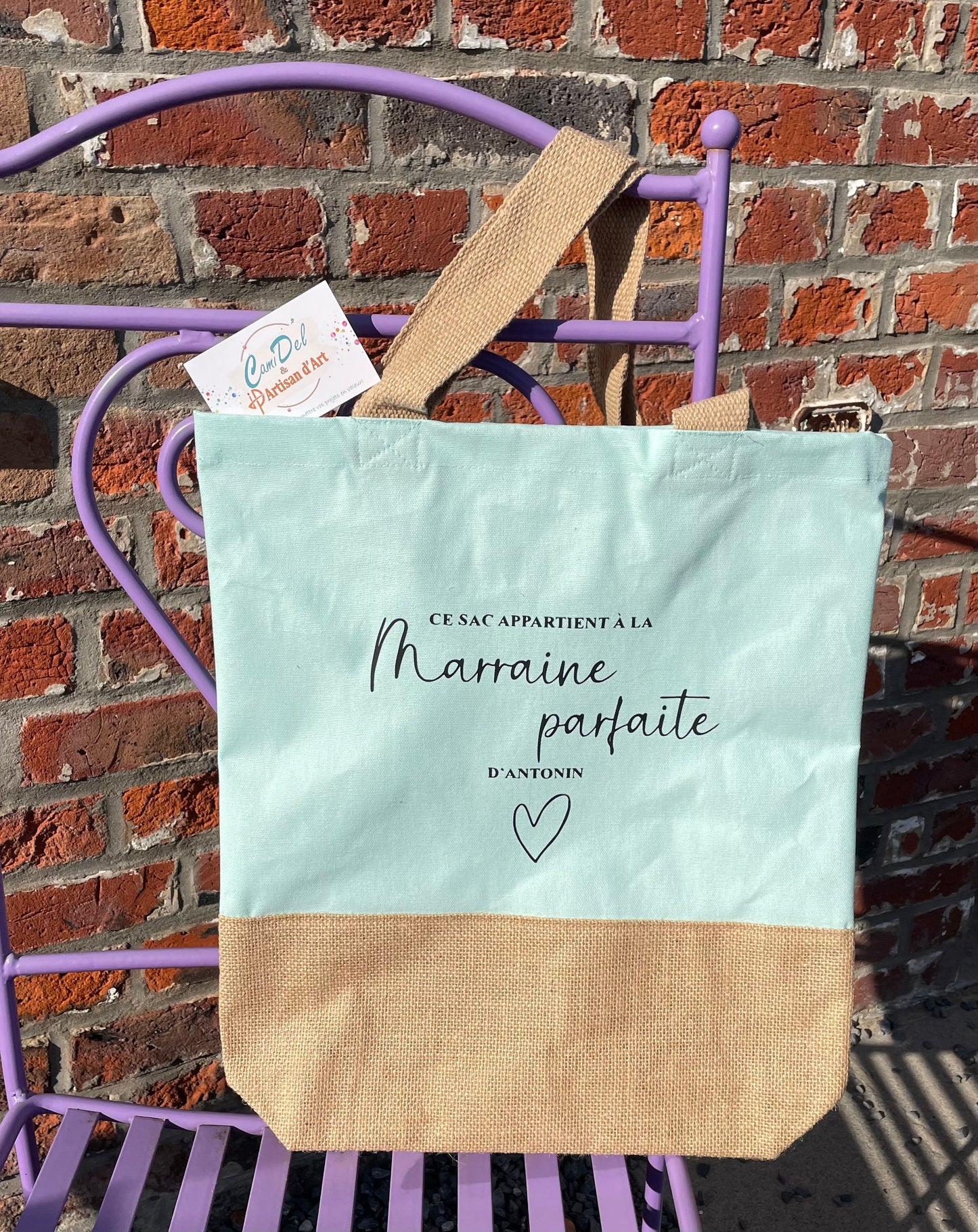 Sac en coton et fils de jute contrecollé personnalisé