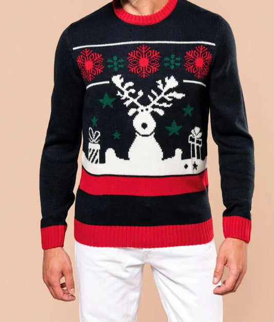Pullover col rond de Noël unisexe