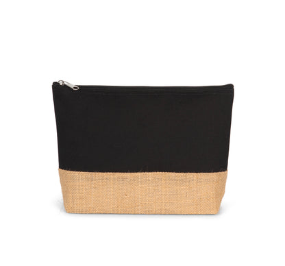 Pochette en toile de coton et jute