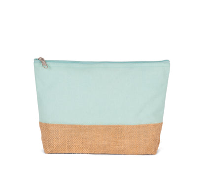 Pochette en toile de coton et jute