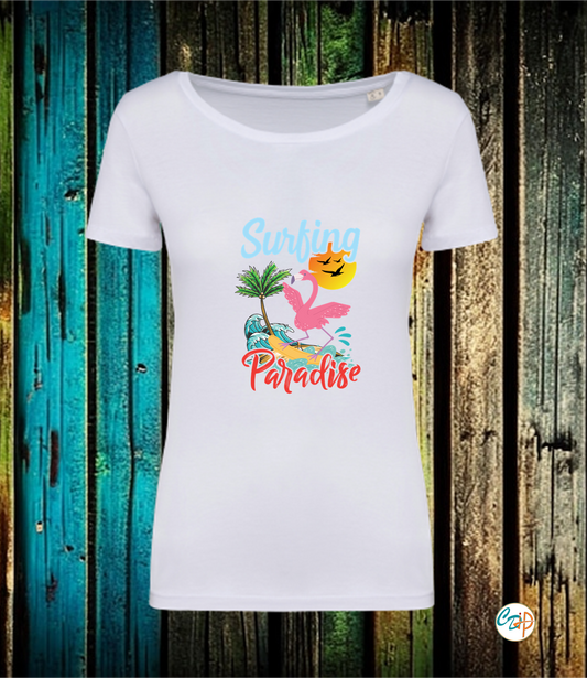 T-shirt femme surfing paradise