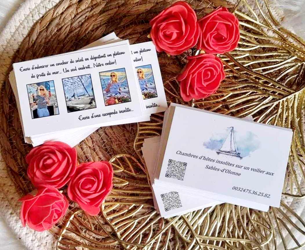 Cartes de visite, 8,5 x 5,5 cm, impression recto/verso