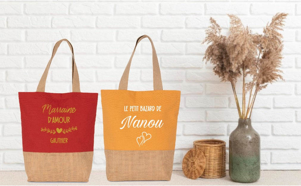 Sac en coton et fils de jute contrecollé personnalisé