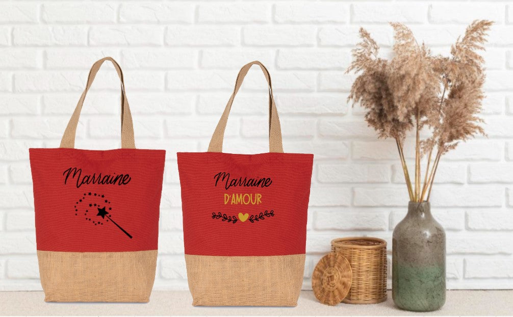 Sac en coton et fils de jute contrecollé personnalisé