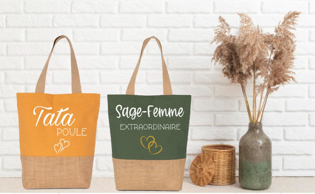 Sac en coton et fils de jute contrecollé personnalisé